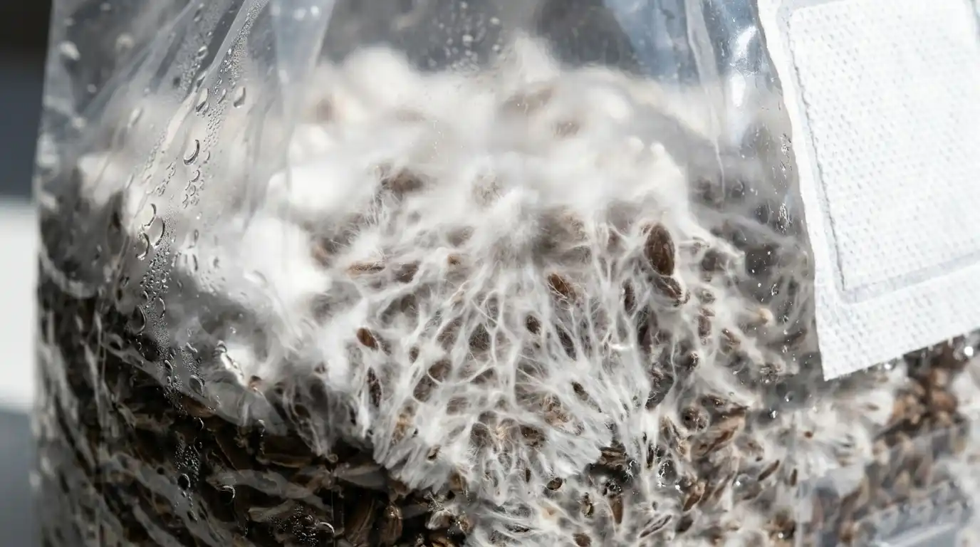 healthy white mycelium growth